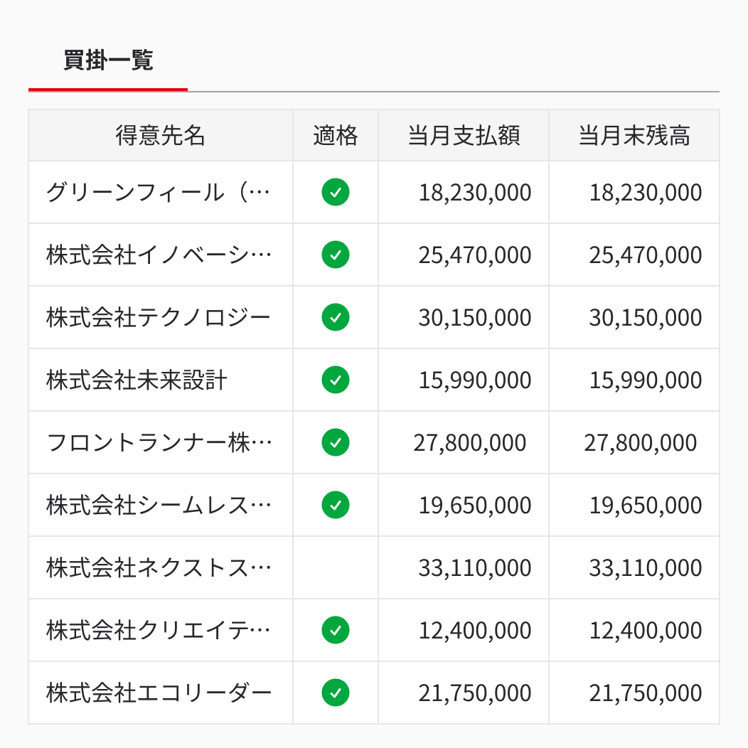 支払業務を効率化 UI